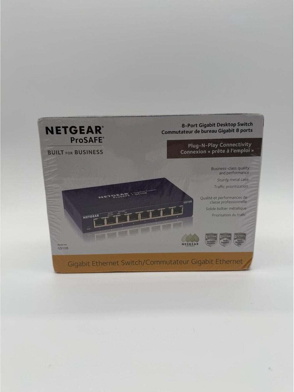 NETGEAR GS108 ProSafe (GS108-400NAS) 8 Port Standalone Gigabit Ethernet Switch